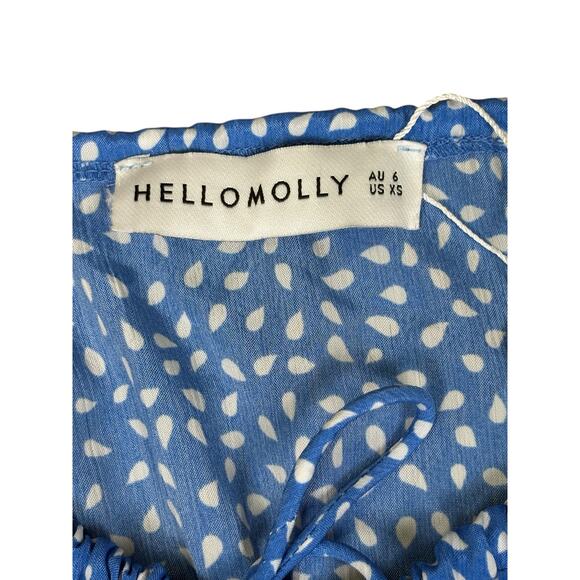 NWT Hello Molly Up Where We Belong Mini Dress Women's XS Blue Polka Dot Cottage - Picture 7 of 10